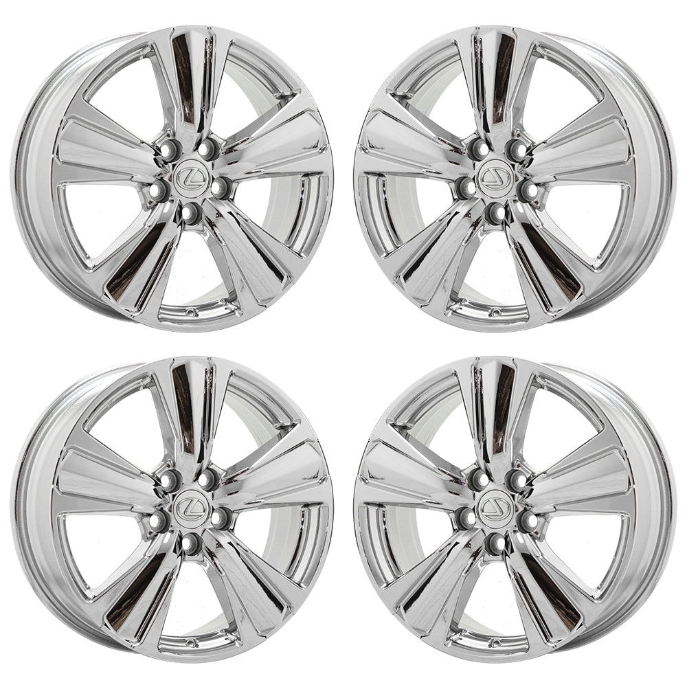 18" Lexus UX200 UX250H Bright Chrome wheels rims Factory OEM set 4 74386